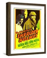 The Adventures of Sherlock Holmes, Ida Lupino, Alan Marshal, Basil Rathbone, 1939-null-Framed Photo