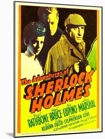 The Adventures of Sherlock Holmes, Ida Lupino, Alan Marshal, Basil Rathbone, 1939-null-Mounted Photo