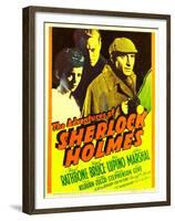 The Adventures of Sherlock Holmes, Ida Lupino, Alan Marshal, Basil Rathbone, 1939-null-Framed Photo