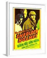 The Adventures of Sherlock Holmes, Ida Lupino, Alan Marshal, Basil Rathbone, 1939-null-Framed Photo