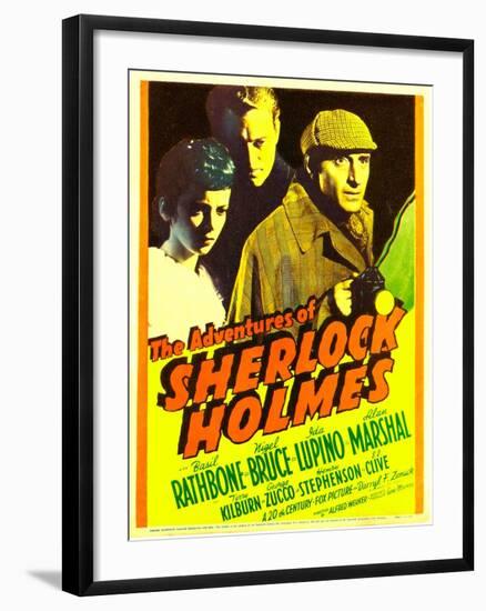 The Adventures of Sherlock Holmes, Ida Lupino, Alan Marshal, Basil Rathbone, 1939-null-Framed Photo