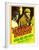 The Adventures of Sherlock Holmes, Ida Lupino, Alan Marshal, Basil Rathbone, 1939-null-Framed Photo