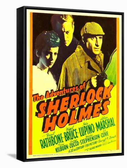 The Adventures of Sherlock Holmes, Ida Lupino, Alan Marshal, Basil Rathbone, 1939-null-Framed Stretched Canvas