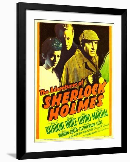 The Adventures of Sherlock Holmes, Ida Lupino, Alan Marshal, Basil Rathbone, 1939-null-Framed Photo