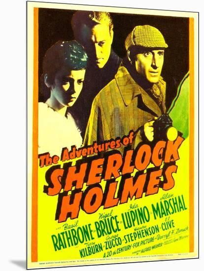 The Adventures of Sherlock Holmes, Ida Lupino, Alan Marshal, Basil Rathbone, 1939-null-Mounted Photo