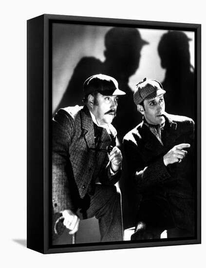 The Adventures of Sherlock Holmes, Nigel Bruce, Basil Rathbone, 1939, as Watson and Sherlock Holmes-null-Framed Stretched Canvas