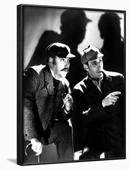 The Adventures of Sherlock Holmes, Nigel Bruce, Basil Rathbone, 1939, as Watson and Sherlock Holmes-null-Framed Photo