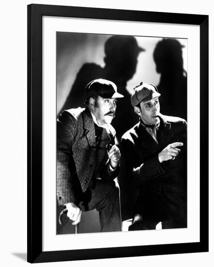 The Adventures of Sherlock Holmes, Nigel Bruce, Basil Rathbone, 1939, as Watson and Sherlock Holmes-null-Framed Photo