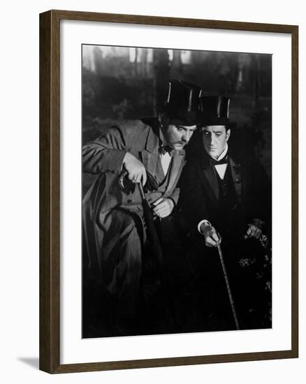 The Adventures Of Sherlock Holmes, Nigel Bruce, Basil Rathbone, 1939-null-Framed Photo