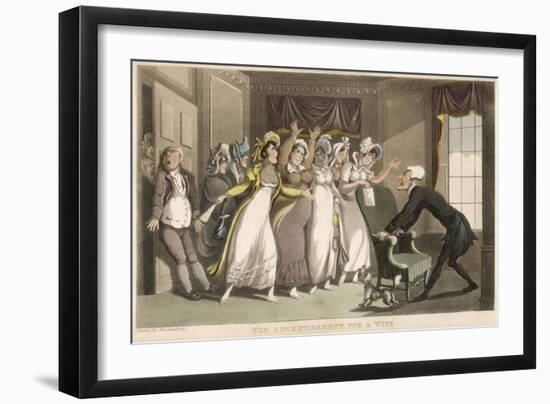 The Advertisement for a Wife-Thomas Rowlandson-Framed Art Print