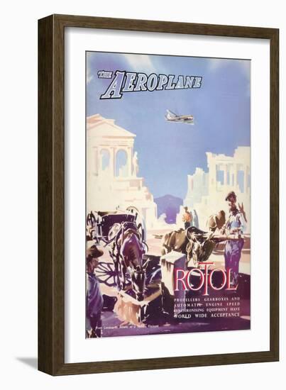 The Aeroplane' magazine cover - From London to Athens in a Vickers Viscount, 1951-Laurence Fish-Framed Giclee Print