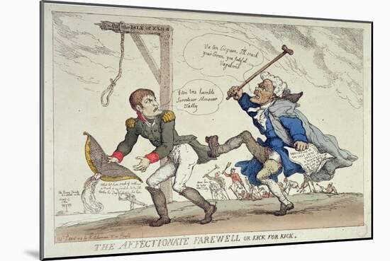 The Affectionate Farewell Or, Kick For Kick, Published by R. Ackermann, 17th April 1814-Thomas Rowlandson-Mounted Giclee Print