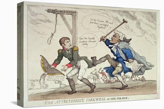 The Affectionate Farewell Or, Kick For Kick, Published by R. Ackermann, 17th April 1814-Thomas Rowlandson-Stretched Canvas