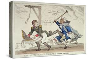 The Affectionate Farewell Or, Kick For Kick, Published by R. Ackermann, 17th April 1814-Thomas Rowlandson-Stretched Canvas