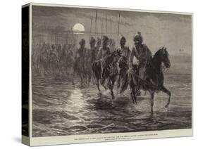 The Afghan War, a Raid Against the Momunds, the 11th Bengal Lancers Crossing the Kunar River-null-Stretched Canvas