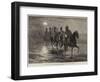 The Afghan War, a Raid Against the Momunds, the 11th Bengal Lancers Crossing the Kunar River-null-Framed Giclee Print