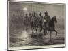 The Afghan War, a Raid Against the Momunds, the 11th Bengal Lancers Crossing the Kunar River-null-Mounted Giclee Print
