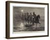 The Afghan War, a Raid Against the Momunds, the 11th Bengal Lancers Crossing the Kunar River-null-Framed Giclee Print