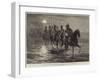 The Afghan War, a Raid Against the Momunds, the 11th Bengal Lancers Crossing the Kunar River-null-Framed Giclee Print