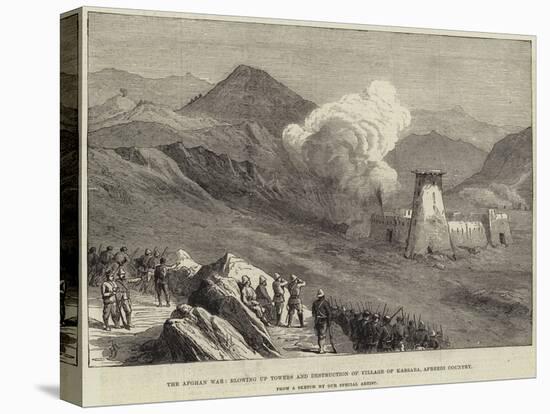 The Afghan War, Blowing Up Towers and Destruction of Village of Kassaba, Afreedi Country-null-Stretched Canvas
