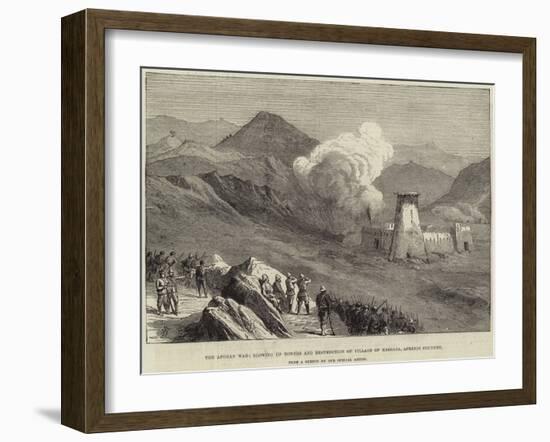 The Afghan War, Blowing Up Towers and Destruction of Village of Kassaba, Afreedi Country-null-Framed Giclee Print