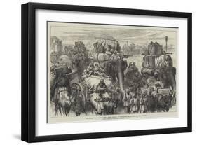 The Afghan War, Camp at Meean Meer, Arrival of Commissariat Stores for the Quetta Column-null-Framed Giclee Print