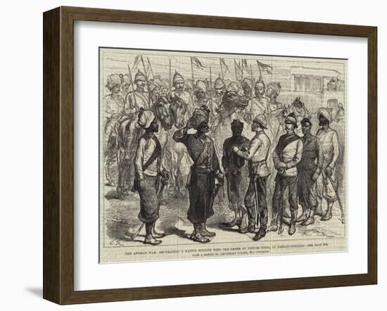 The Afghan War, Decorating a Native Soldier with the Order of British India, at Khelat-I-Ghilzai-null-Framed Giclee Print