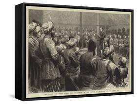 The Afghan War, Grand Durbar Held by General Sir Samuel Browne at Jellalabad on New Year's Day-Godefroy Durand-Framed Stretched Canvas