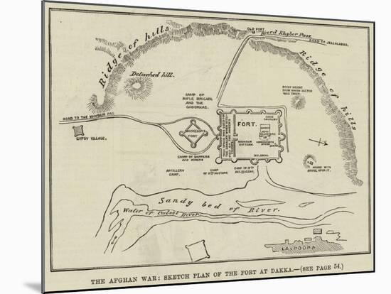 The Afghan War, Sketch Plan of the Fort at Dakka-null-Mounted Giclee Print