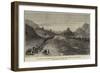 The Afghan War, the Ishpola Tope, with Line of March in the Dry Bed of the Khyber River-null-Framed Giclee Print