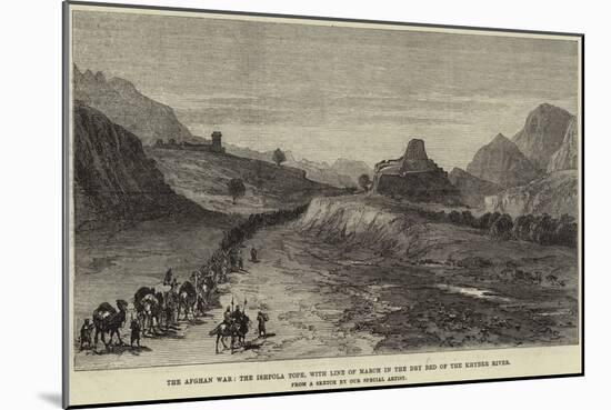 The Afghan War, the Ishpola Tope, with Line of March in the Dry Bed of the Khyber River-null-Mounted Giclee Print