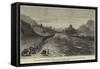 The Afghan War, the Ishpola Tope, with Line of March in the Dry Bed of the Khyber River-null-Framed Stretched Canvas