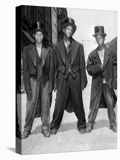 The African American Teenagers with Tuxedos and Top Hats During the August 1943 Riots in Harlem-null-Stretched Canvas