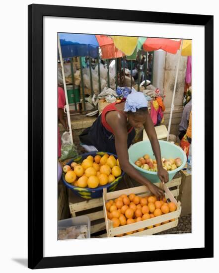 The African Market in the Old City of Praia on the Plateau, Praia, Santiago, Cape Verde Islands-R H Productions-Framed Photographic Print