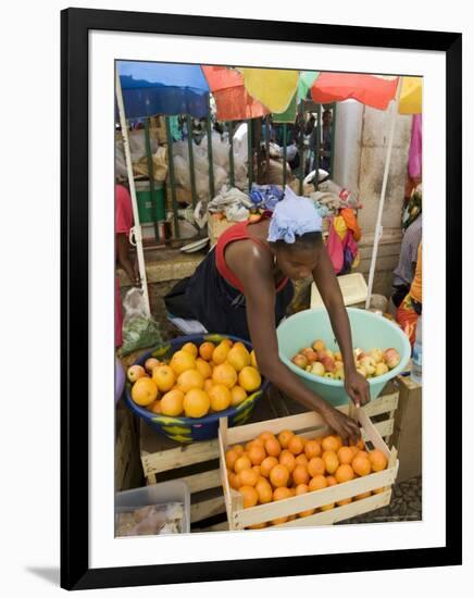 The African Market in the Old City of Praia on the Plateau, Praia, Santiago, Cape Verde Islands-R H Productions-Framed Photographic Print