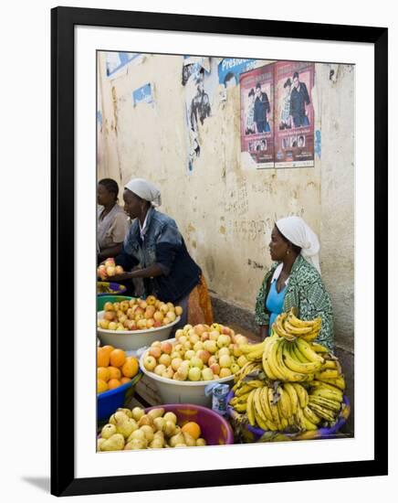 The African Market in the Old City of Praia on the Plateau, Praia, Santiago, Cape Verde Islands-R H Productions-Framed Photographic Print