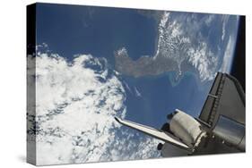 The Aft Part of Space Shuttle Endeavour Backdropped Against a Part of Earth-null-Stretched Canvas