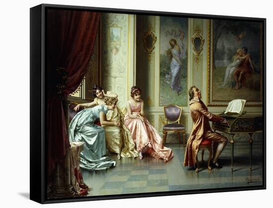 The Afternoon Concert - Out of Tune-Vittorio Reggianini-Framed Stretched Canvas