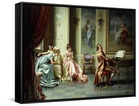 The Afternoon Concert - Out of Tune-Vittorio Reggianini-Framed Stretched Canvas