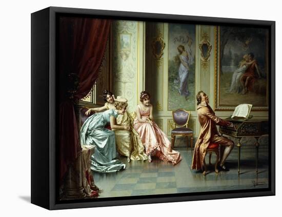 The Afternoon Concert - Out of Tune-Vittorio Reggianini-Framed Stretched Canvas