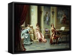 The Afternoon Concert - Out of Tune-Vittorio Reggianini-Framed Stretched Canvas