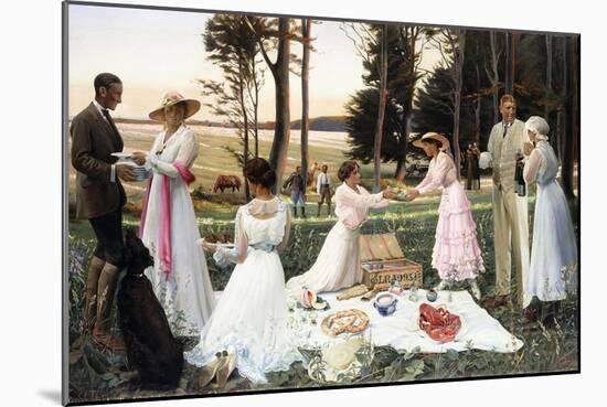 The Afternoon Picnic, 1919-Harald Slott-Moller-Mounted Giclee Print