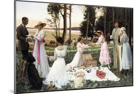 The Afternoon Picnic, 1919-Harald Slott-Moller-Mounted Giclee Print