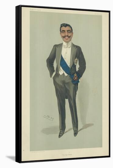 The Aga Khan, 10 November 1904, Vanity Fair Cartoon-Sir Leslie Ward-Framed Stretched Canvas