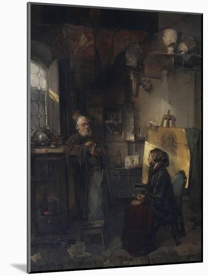 The Aged Moneylender Examining the Last Pieces of Jewelry of Lady Fallen on Hard Times, 1853-Domenico Induno-Mounted Giclee Print