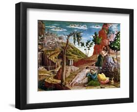 The Agony in the Garden, Left Hand Predella Panel from the Altarpiece of St. Zeno of Verona 1456-60-Andrea Mantegna-Framed Giclee Print
