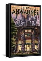 The Ahwahnee - Yosemite National Park - California-Lantern Press-Framed Stretched Canvas