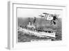 The Aircraft Carrier HMS 'Eagle' and a Fairey Flycatcher Aircraft-null-Framed Giclee Print