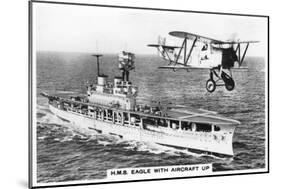 The Aircraft Carrier HMS 'Eagle' and a Fairey Flycatcher Aircraft-null-Mounted Giclee Print