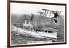 The Aircraft Carrier HMS 'Eagle' and a Fairey Flycatcher Aircraft-null-Framed Giclee Print